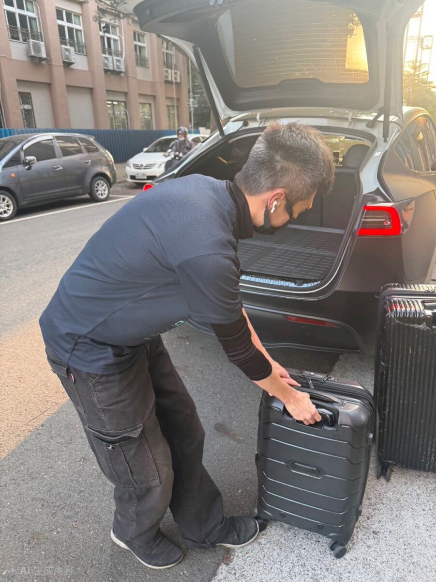 ▲ 司機於接送現場協助旅客安置行李，展現機場接送服務中對流程與細節的重視。(圖/馳豐國際租賃提供)
