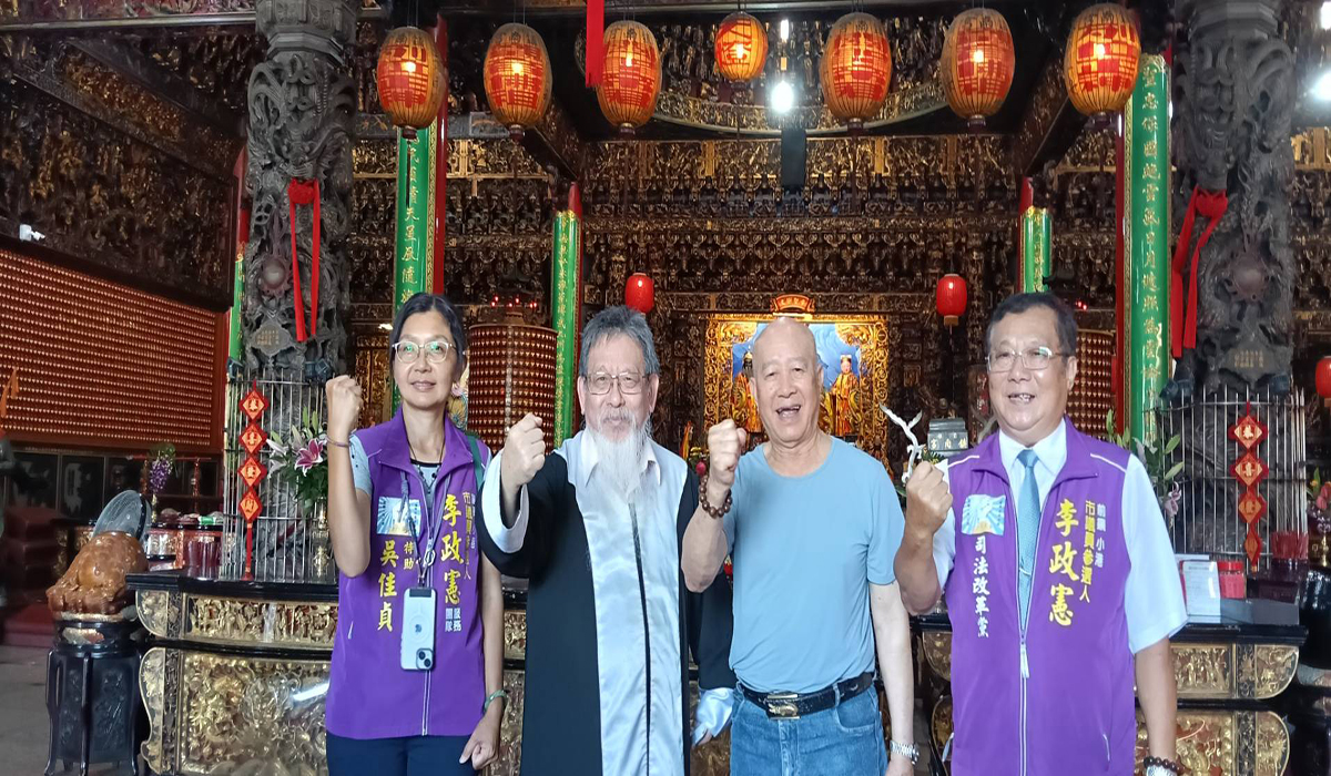 關公信仰結合城市治理　張靜前鎮發表「鐵拳關公」政見聚焦安全教育